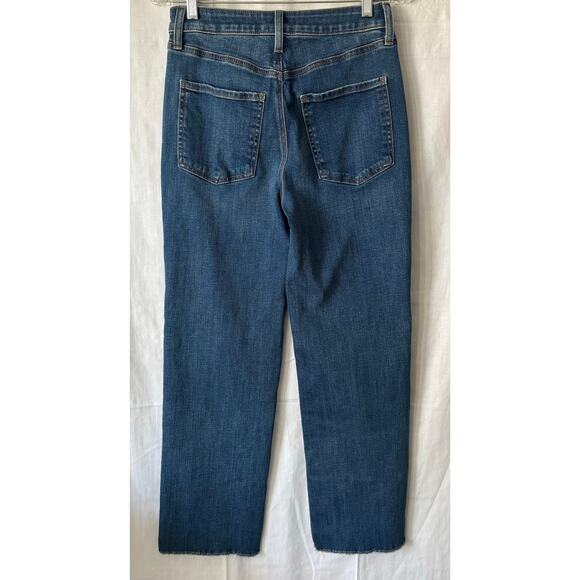 Chico's High Rise Straight Leg Denim Jeans Raw Hem Size 2R - Picture 3 of 7